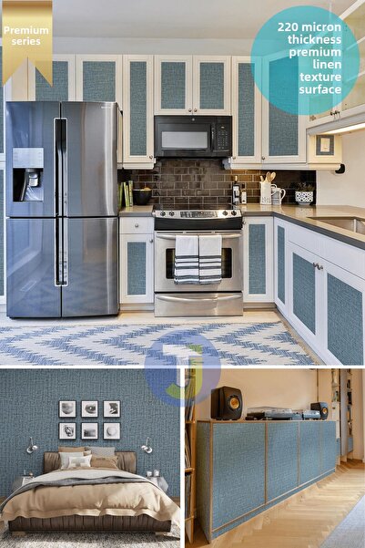 Technojet Αυτοκόλλητο λινό Look Κουζίνα Μπάνιο Πάγκος τοίχου Ντουλάπι Τραπέζι Κάλυμμα 60X100cm