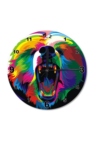 Cakatablo Diameter Colorful Lion Design Wall Clock 30 cm