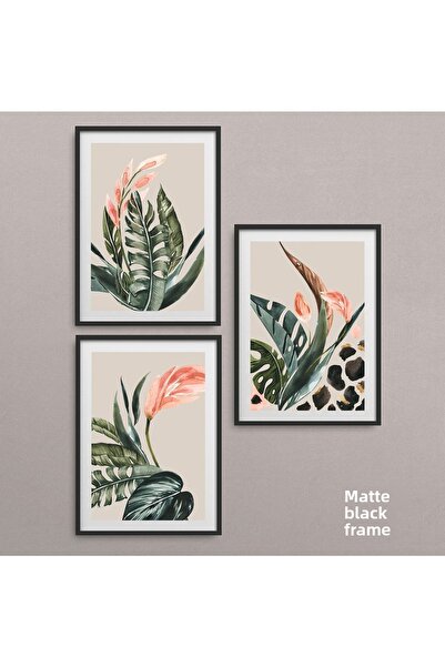 HOMEPACK Set cadru laminat negru 3 piese Pictură Hpn027