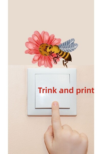 Think And Print Αυτοκόλλητο πρίζας ρεύματος με σχέδιο  "Στέκεται στη Σελήνη "...