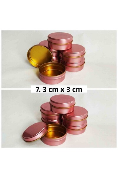 Misse Metal Tin Box - Multi-Purpose Candle, Soap and Gift Preparation Box 7,3X3,1 cm (10 Pieces)