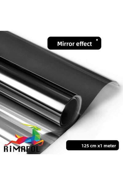 RİMAFOL فيلم Rimafol Lion ذاتي اللصق مضاد للخدش بتأثير مرآة فضي 125 سم × 1 م