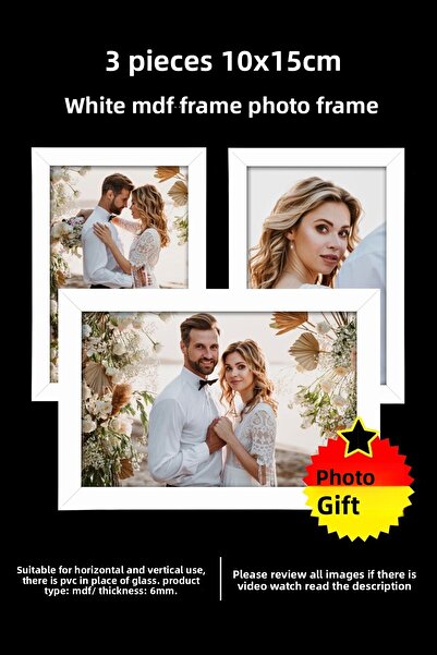yhfoto 3 Pieces 10x15 Frame - White Frame - Mini Mdf Frame - Photo Frame Set