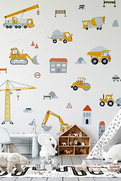 MSticker Educational Learning Fun Sticker Set for Construction Machinery and ...