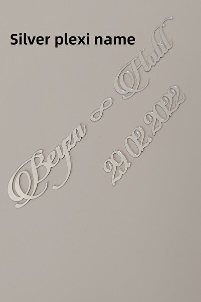 Verda Çerçeve Silver Plexiglass Nameplate and Date for Frames! Shiny Plexigla...