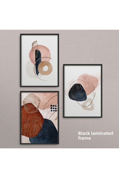HOMEPACK Set cadru laminat negru 3 piese Pictură Hpn050