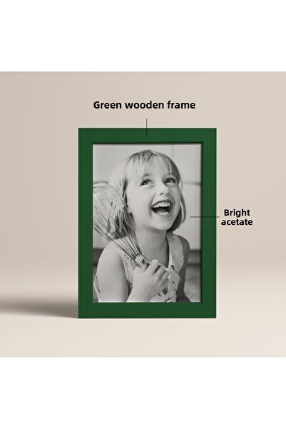 HOMEPACK 10X15 cm Green Wood Framed Poster Frame, Blank Frame, Green-Desktop-10X15