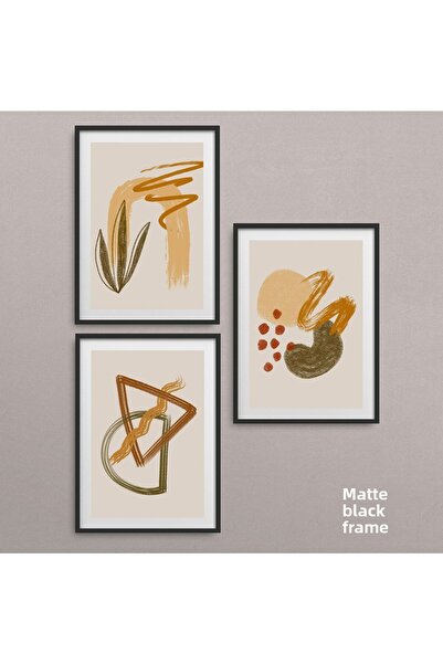 HOMEPACK Black Laminated Frame Set 3 Piece Painting Hpn028