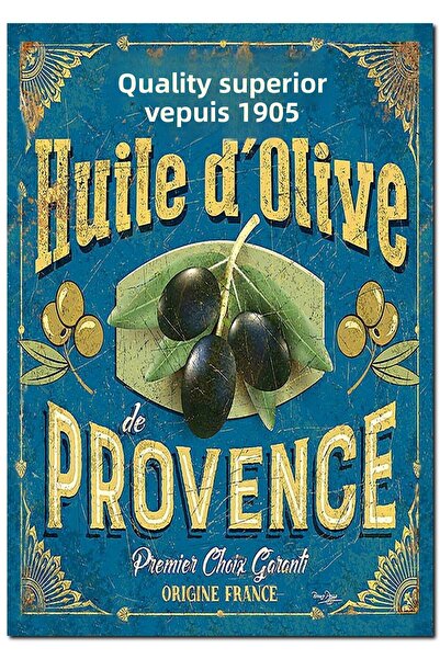 Cakatablo Ξύλινος πίνακας με εικόνα αφίσας πράσινης μαύρης ελιάς (Μέγεθος 25x...