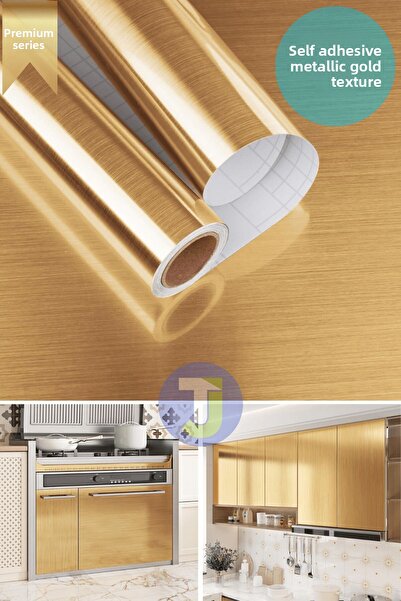 Technojet Αυτοκόλλητο Μεταλλικό Αλουμινόχαρτο Κουζίνας Μπάνιου Πάγκος Τοίχου Επικάλυψη Τραπεζιού 60cmX100cm