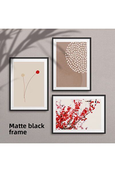 HOMEPACK Set cadru laminat negru 3 piese Pictură Hpn04