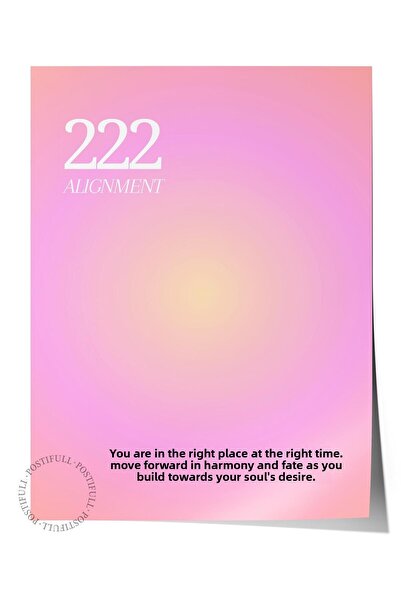 Postifull Σειρά Aura NO:80 - 222 Pink Aure, Numbered Angel, Έγχρωμη αφίσα χωρ...