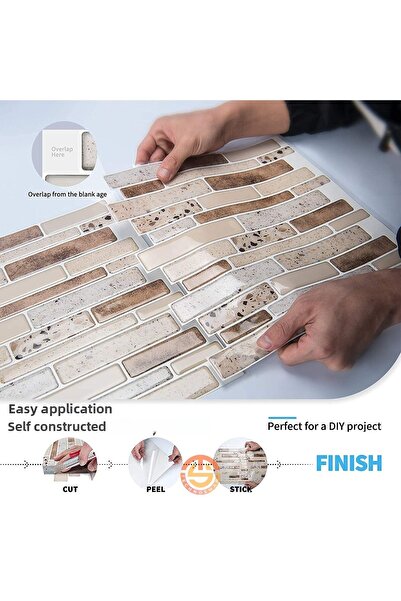 TechnoSmart 1pc 3d Self Adhesive 30cm×30cm Coating Mosaic Appearance Pvc Wall Sticker Kitchen