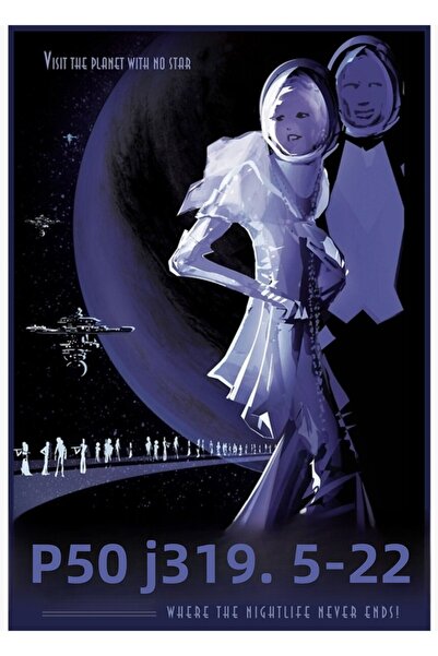 Universal Посетете Планетата без звезди Pso J318.5-22. Декоративен дървен пла...