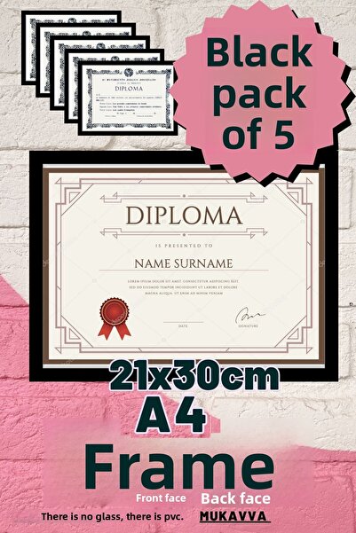 CreaWitch 5Pcs A4 Frame Diploma Document Certificate Photo Picture Frame Pvc ...
