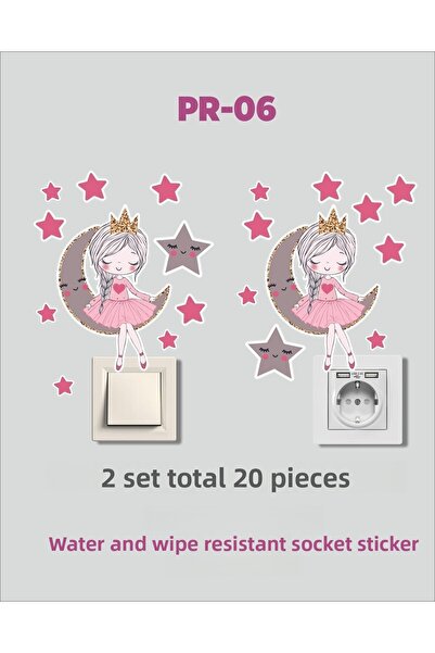 ENGINPRINT Σετ αυτοκόλλητων διακόπτη πρίζας τοίχου παιδικού δωματίου