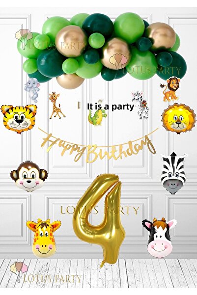 LOTUS PARTY Concept de zi de naștere Safari - 6 baloane Safari - 5 banner Saf...