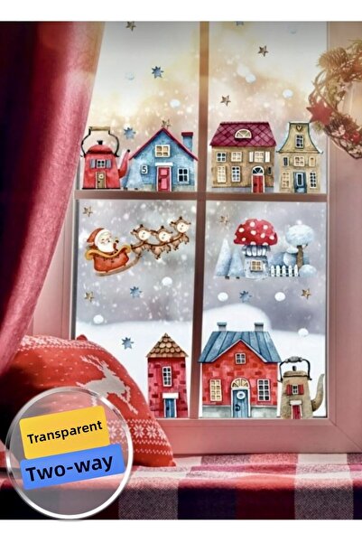 Think And Print Διαφανές αυτοκόλλητο διπλής όψης για γυαλί Χριστουγεννιάτικο ...