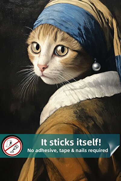 Pi Papers Αφίσα Premium Pearl Earring Cat - Έξυπνο χαρτί, απαράμιλλο σχέδιο τ...