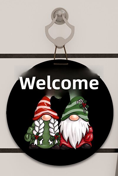 Dormot Home Decor de ușă cu model dublu de pitici în negru, imprimare digital...