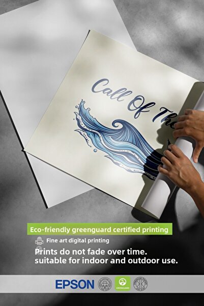 Postifull Black Framed Poster, Call of the Sea, Illustration, Blue Color Poster, 2025 Summer Selection, No:109564