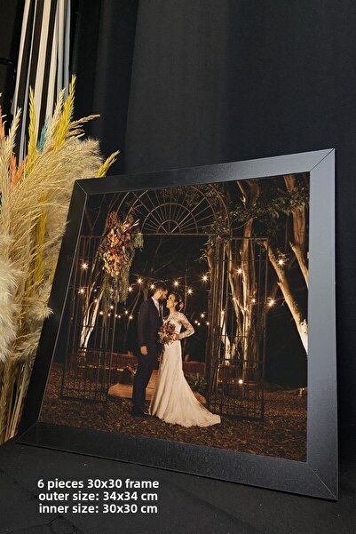 yhfoto 6 Pieces 30x30 Frame - Black Frame - MDF Square Frame - Photo Frame Set