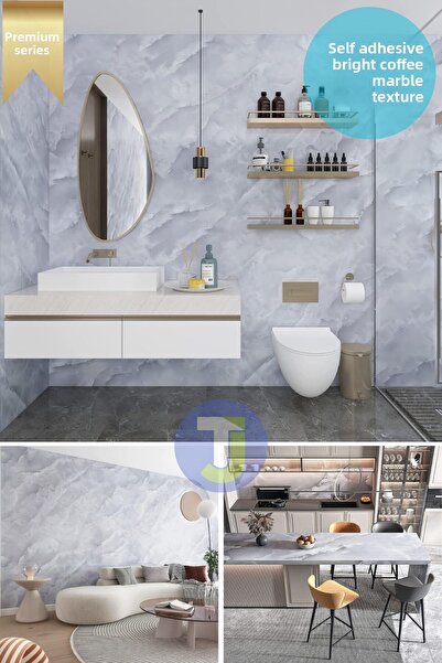 Technojet Self-Adhesive Marble Pattern Foil Kitchen Bathroom Countertop Wall Covering 60Cmx300Cm