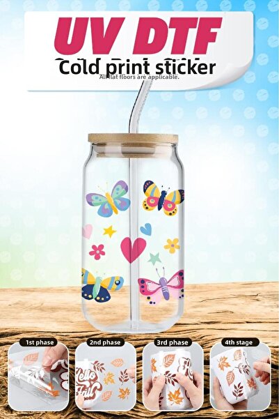 t tuğset etiket Autocolant de transfer pentru ambalaj cu modele pentru pahare...