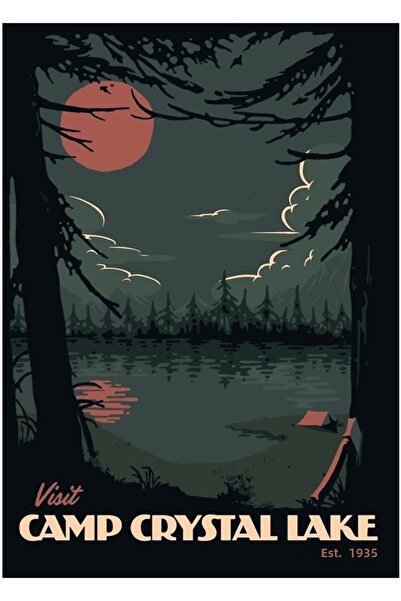 Universal Vizitați Camping Crystal Lake Tablou Banner de călătorie Poster din...