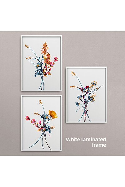 HOMEPACK Комплект от 3 картини с бяла ламинирана рамка Hpn062
