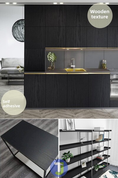 Technojet Self Adhesive Wood Look Kitchen Bathroom Countertop Wall Cabinet Table Veneer 60X300cm