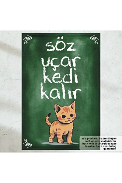 Hayat Poster funy lovely cat lyrics decorare acasă pictură retro poster din lemn