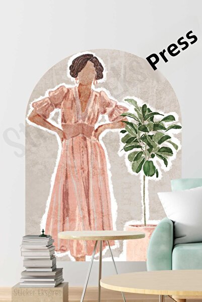 Sticker Ekspres Autocolant de perete cu arc decorativ pentru femei boeme și c...