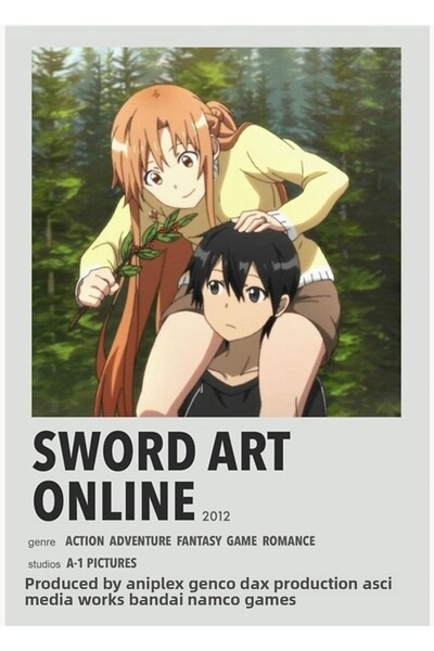 Universal Sword Art Online Minimalist Poster Painting Wooden Poster Decorative