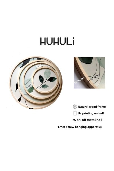 huhuli Modern 4-Piece Round Table Set with Wooden Frame Huhu295 - Round Table Set