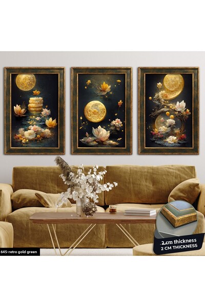 Evinemoda 3 Piece Artistic Design - Framed Painting Cvplk