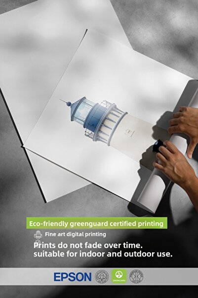 Postifull Black Framed Poster Painting, Blue Lighthouse, Photo, White Color Poster, 2025 Summer Selection, No:1