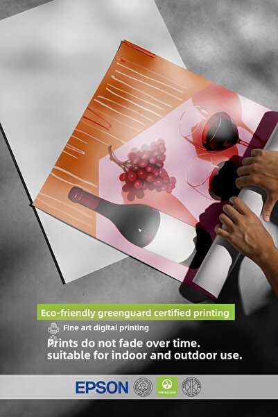 Postifull White Framed Painting, Grapes & Wine, Comfort Series Kitchen Wall Painting, No:109097