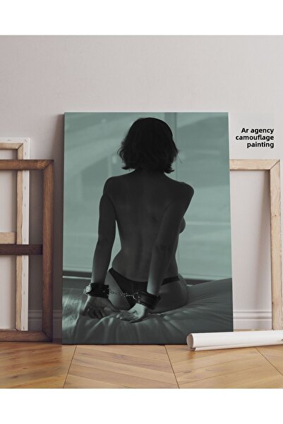 AR AJANS KANVAS TABLO Woman in Front of Glass Custom 4 Decorative Canvas Pain...