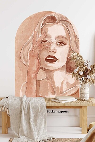 Sticker Ekspres Autocolant de perete oval cu arc decorativ Boho Woman