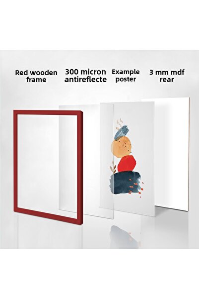 HOMEPACK 15X21 cm Red Wooden Framed Poster Frame, Blank Frame, Red-Masaku-15X21