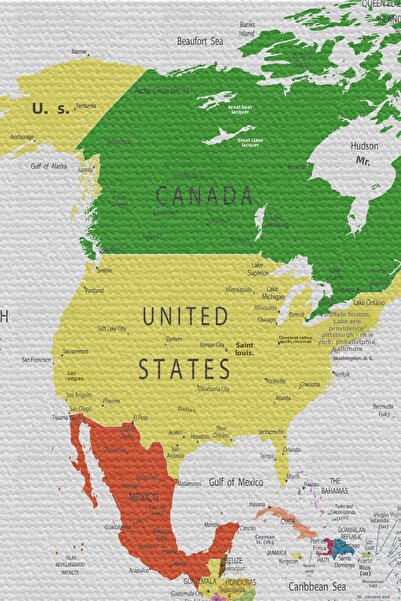 N NOXXO Wall Cloth / Carpet World Map Canvas Fabric -3955