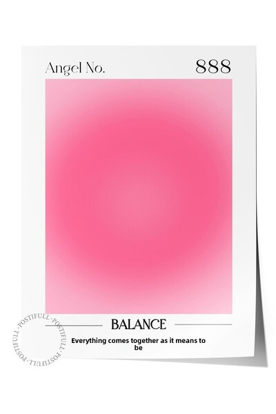 Postifull Aura Series NO:81-888 Έγχρωμη αφίσα χωρίς πλαίσιο - Balance, Number...