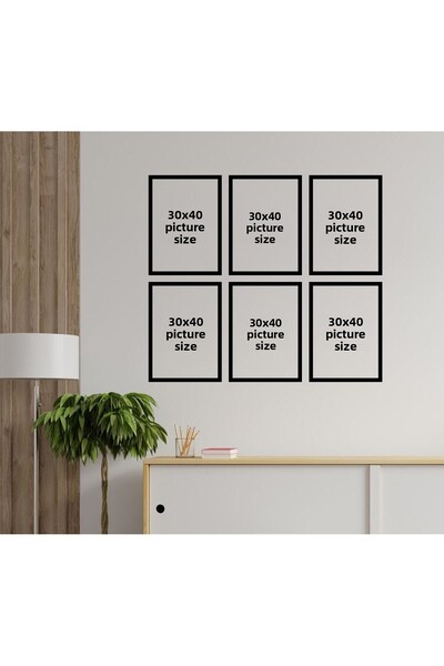 tablosetleri Culoare Neagră 30x40cm 6 Bucăți Cadru Blank