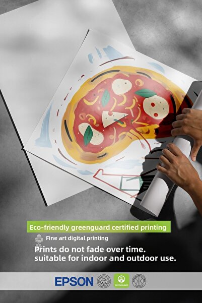 Postifull White Framed Painting, Italianno Pizza, Comfort Series Kitchen Wall Painting, No:109074