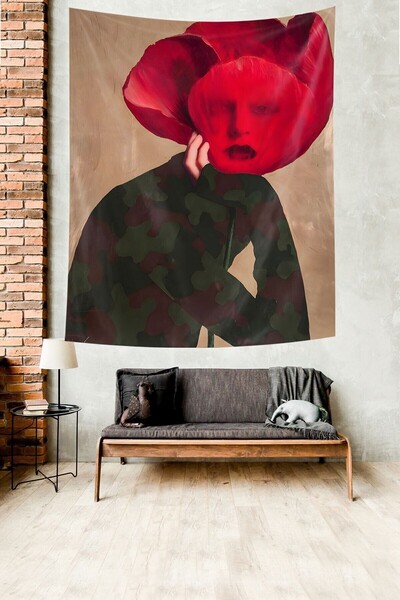 Generic Brand Artistic Flower Women's Stain Resistant Fabric Wall Cloth Wall ...