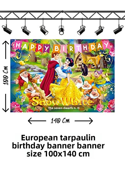 snowparty Πανό γενεθλίων με θέμα την Χιονάτη και τους Νάνους