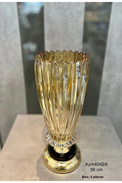 FAYA HOME Decovien Γυάλινο Χρυσό Διακοσμητικό Βάζο Διακόσμηση Τραπεζιού Βάζο ...