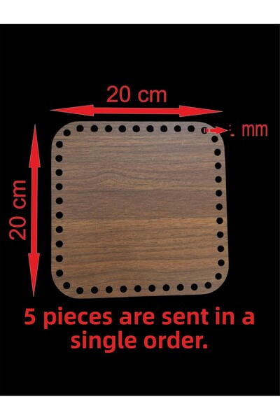 ASUDE HEDİYELİK Lemn de nuc 20x20 cm 5 buc Tavă din bambus Placă de tricotat ...