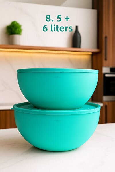 Melkan Home Soft Cover Storage Container, Dough Basin, Flour Storage Container, Large Size Storage Container Set, 8.5L + 6L